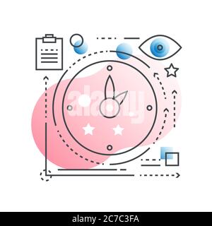 Time management vector concept in trendy line style with gradient flat color Stock Vector