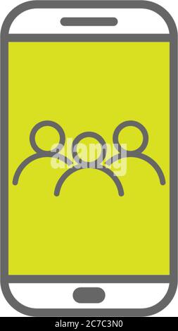Phone group icon logo vector template illustration Stock Vector