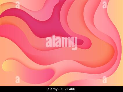 Abstract volumetric 3d color paper cuted art illustration. Vector design layout for business presentations, flyers, posters