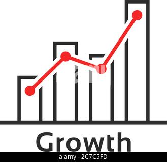 simple thin line growth logo like success Stock Vector