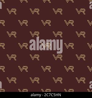 Seamless Vector Pattern With VR Logos Stock Vector
