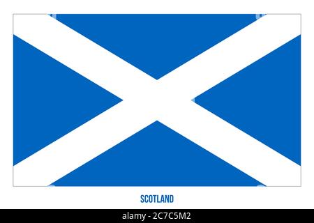 Scotland Flag Vector Illustration on White Background. Countries of the United Kingdom. Stock Vector