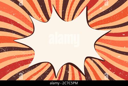 Splash or speech bubble pop art. Vintage retro starburst.Wallpaper backdrop for advertising or party. Comic strip background. Explosion in comics boom Stock Vector