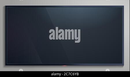 Realistic tv screen. Lcd modern blank display, television monitor screen mockup, lcd panel isolated vector illustration Stock Vector