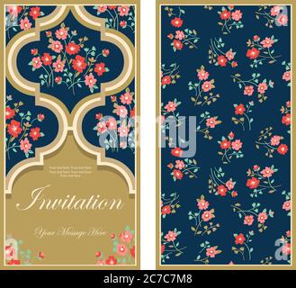 Set of Template greeting card, invitation and advertising banner, brochure with space for text. Vintage Invitation. Business card. Hand drawn. Vector Stock Vector