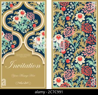Set of Template greeting card, invitation and advertising banner, brochure with space for text. Vintage Invitation. Business card. Hand drawn. Vector Stock Vector