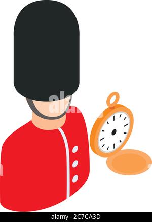 Royal guard icon, isometric style Stock Vector