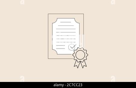 Certificate design concept, Permission letter, Approval, Tax, flat design Stock Vector