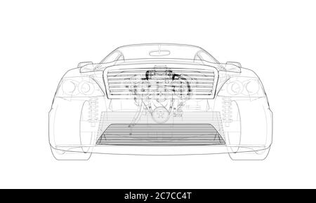 Concept car. 3d illustration Stock Photo