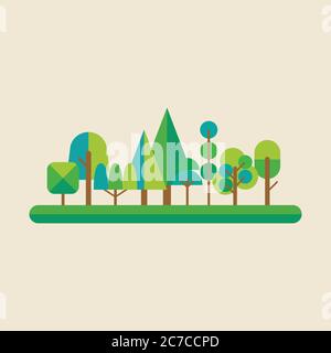 Forest in flat style. Vector illustration Stock Vector