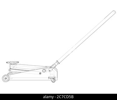 Outline Floor Car Jack Stock Photo