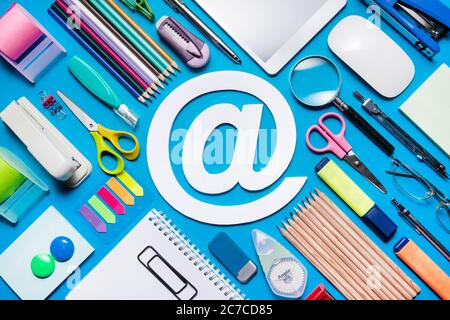 Office supplies and email sign Stock Photo
