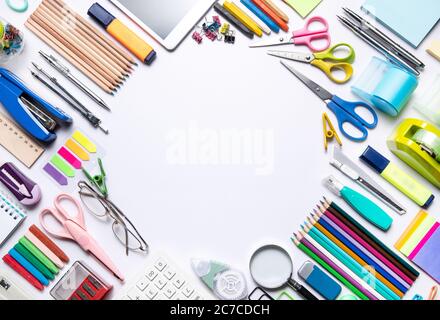 Office supplies on a white background Stock Photo