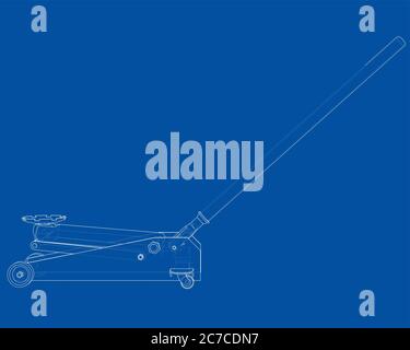 Outline Floor Car Jack Stock Photo