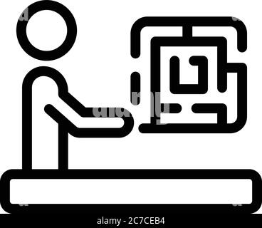 Resolve crisis labyrint icon, outline style Stock Vector