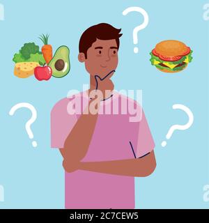 man thinking what to eat vector design Stock Vector