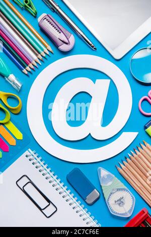 Office supplies and email sign Stock Photo