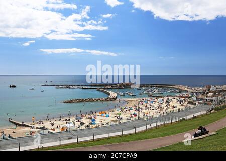 View from Langmoor and Lister Gardens, Lyme Regis, Dorset, England, Great Britain, United Kingdom, UK, Europe Stock Photo