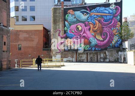 Halifax Nova Scotia wall graffiti Stock Photo