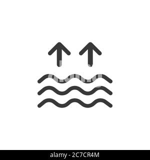 High tides. Waves on the sea. Isolated icon. Weather glyph vector illustration Stock Vector