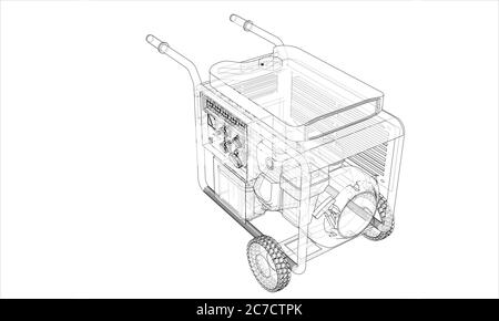 Outline portable gasoline generator Stock Photo