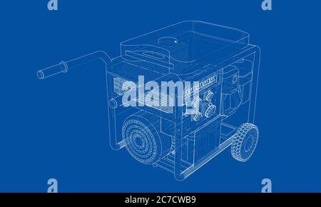 Outline portable gasoline generator Stock Photo