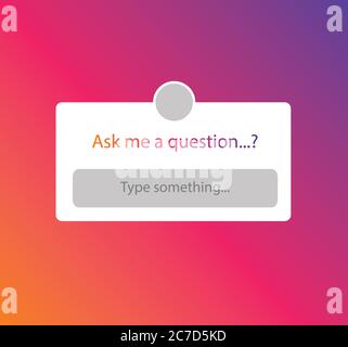 Ask me question social media sticker. Template icon, user interface ...