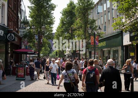 People shopping in Doncaster town centre, Yorkshire, England. Stock Photo