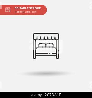 Canopy Bed Simple vector icon. Illustration symbol design template for web mobile UI element. Perfect color modern pictogram on editable stroke. Canop Stock Vector