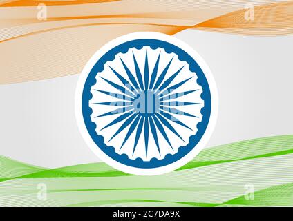 Indian Independence Day concept background with Ashoka wheel. Vector Illustration Stock Vector