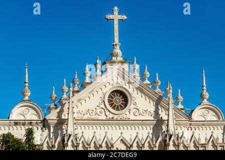 A view of the facade of the Cathedral of Santa Ana, Santa Ana, El Salvador, Central America  The Cathedral of Our Lady Saint Anne in Spanish Catedral Stock Photo