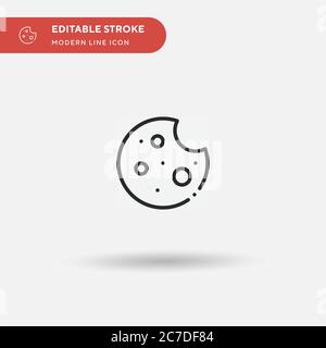 Chocolate Chip Simple vector icon. Illustration symbol design template for web mobile UI element. Perfect color modern pictogram on editable stroke. C Stock Vector