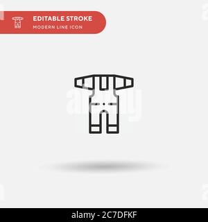 Dungarees Simple vector icon. Illustration symbol design template for web mobile UI element. Perfect color modern pictogram on editable stroke. Dungar Stock Vector