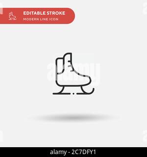 Skates Simple vector icon. Illustration symbol design template for web mobile UI element. Perfect color modern pictogram on editable stroke. Skates ic Stock Vector