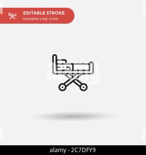 Hospital Bed Simple vector icon. Illustration symbol design template for web mobile UI element. Perfect color modern pictogram on editable stroke. Hos Stock Vector