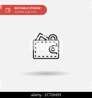 Wallet Simple vector icon. Illustration symbol design template for web mobile UI element. Perfect color modern pictogram on editable stroke. Wallet ic Stock Vector