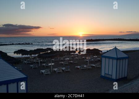 The beach at La Caleta in Tenerife in the Canary Islands, Spain Stock Photo