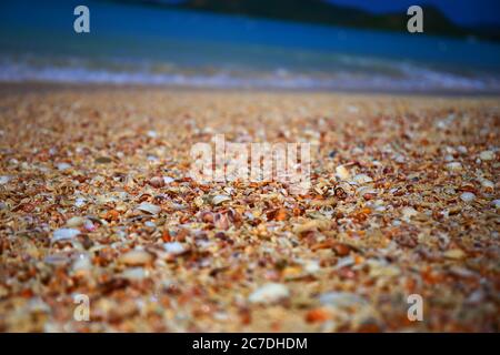 Pebbles on the beach in Antigua Stock Photo