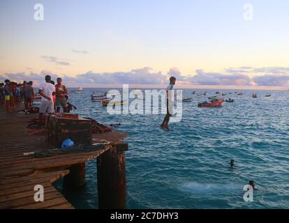 Sunset in Santa Maria, Sal Island, Cape Verde Stock Photo
