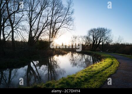 The Lee Valley Country Park on the Essex/Hertfordshire border in England, UK Stock Photo