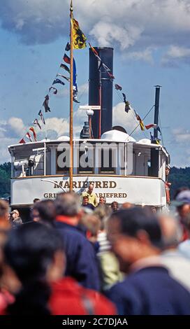 M S Mariefred traffics Lake Mälaren from Stockholm Sweden to the idyllic town Mariefred Stock Photo
