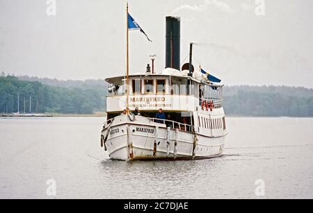 M S Mariefred traffics Lake Mälaren from Stockholm Sweden to the idyllic town Mariefred Stock Photo
