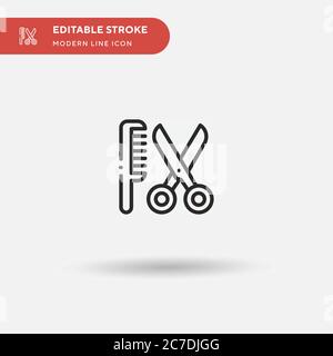 Comb Simple vector icon. Illustration symbol design template for web mobile UI element. Perfect color modern pictogram on editable stroke. Comb icons Stock Vector