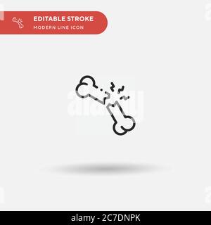 Broken Bone Simple vector icon. Illustration symbol design template for web mobile UI element. Perfect color modern pictogram on editable stroke. Brok Stock Vector