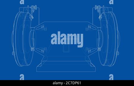 Outline electric grindstone Stock Photo