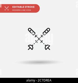 Ski Poles Simple vector icon. Illustration symbol design template for web mobile UI element. Perfect color modern pictogram on editable stroke. Ski Po Stock Vector