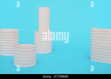 Writing Paper, Showing Horizontal and Vertical Ink Lines of the Shaped Parallel Material. Stock Photo