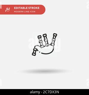 Bagpipe Simple vector icon. Illustration symbol design template for web mobile UI element. Perfect color modern pictogram on editable stroke. Bagpipe Stock Vector