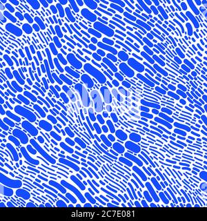 Blue abstract shapes seamless texture, isolated white background. Stock Vector