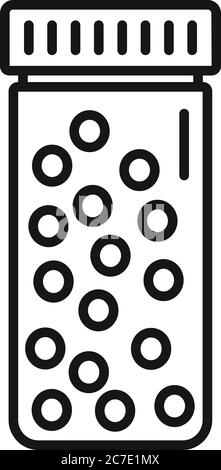 Round pills box icon. Outline round pills box vector icon for web design isolated on white background Stock Vector